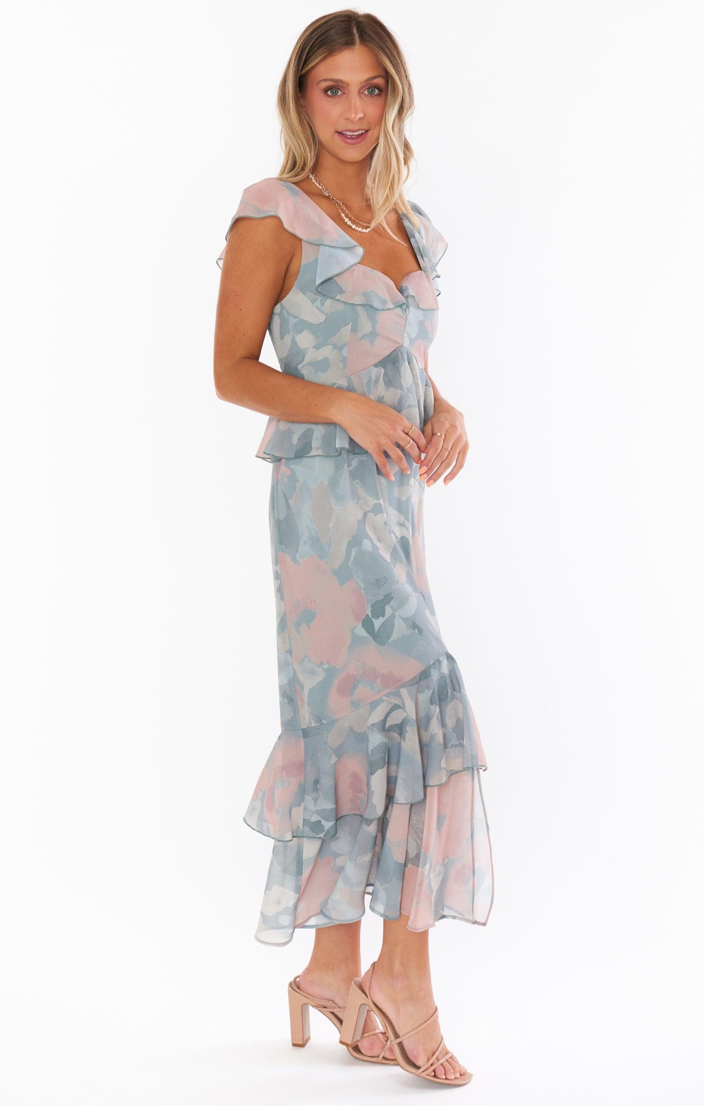 Reese Ruffle Dress ~ Sage I Do Floral Product Image