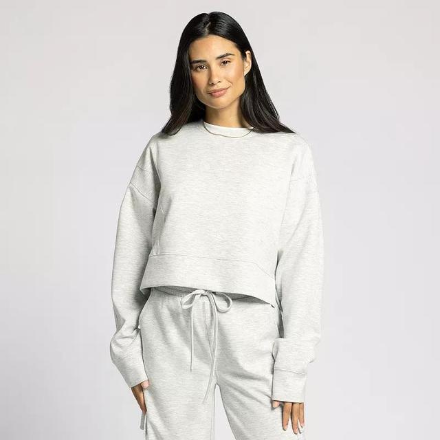 Womens Thread & Supply Cropped Crewneck Sweatshirt Grey Grey Product Image