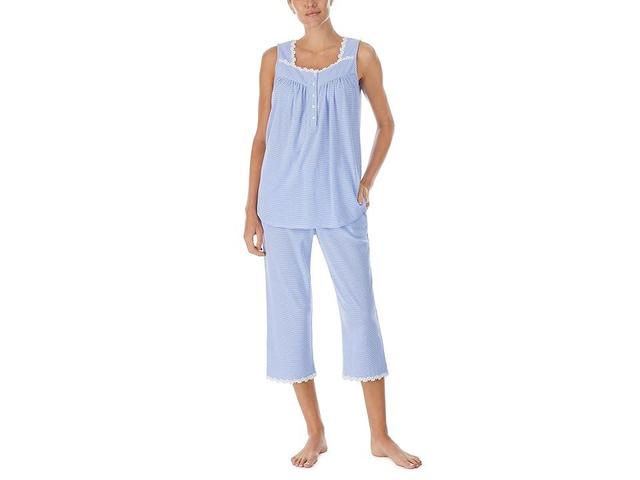 Eileen West Sleeveless Capris Pajama Set (Ocean Stripe) Women's Pajama Sets Product Image