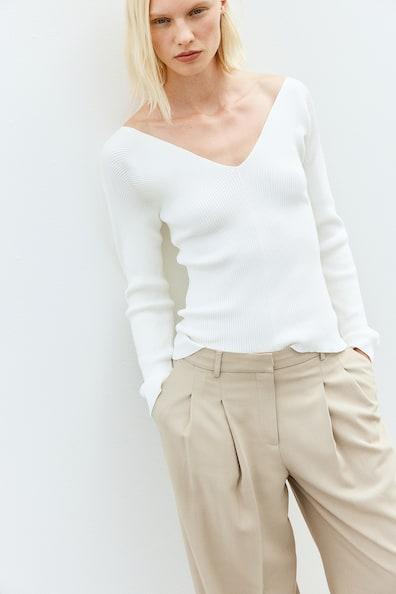 Rib-Knit V-neck Top product image