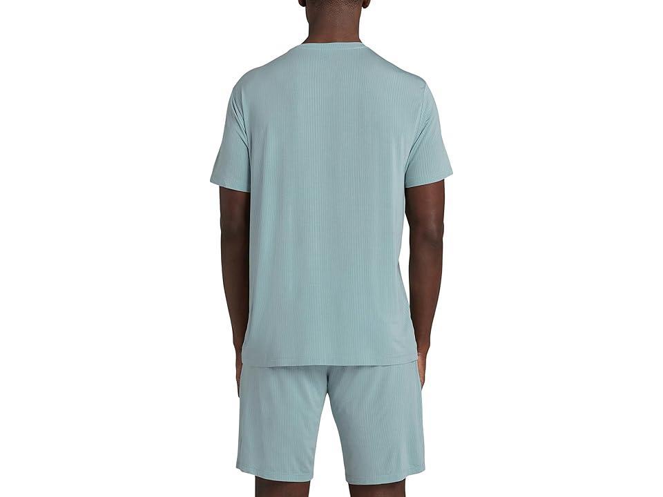 Tommy John Second Skin Luxe Rib Sleep Pocket Tee (Slate) Men's Pajama Product Image