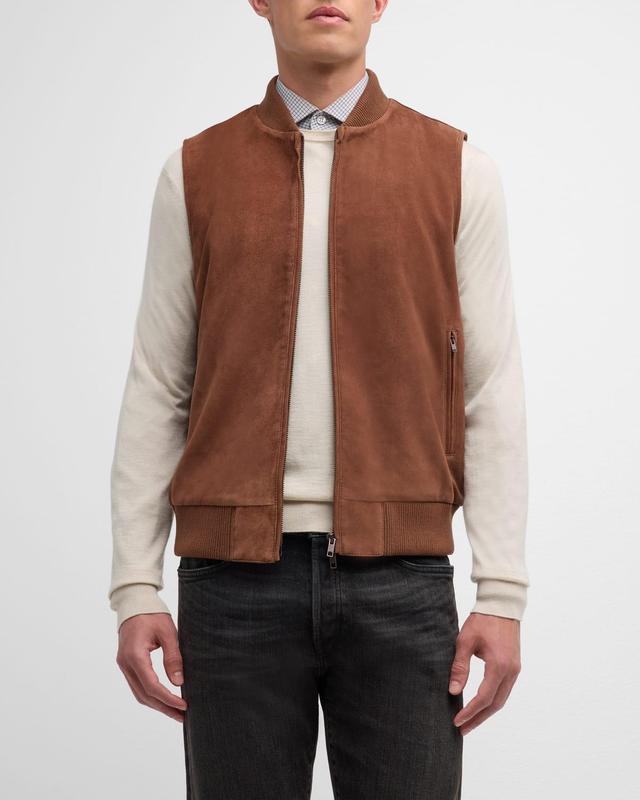 Mens Suede Full-Zip Vest Product Image