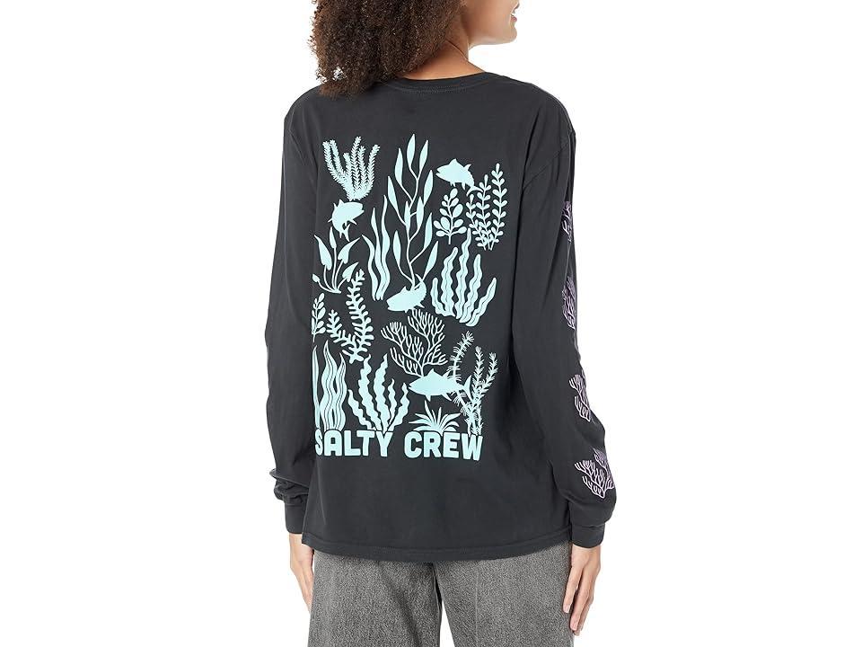 Salty Crew Kelp Forest Boyfriend Long Sleeve Tee (Faded Black) Women's Clothing Product Image