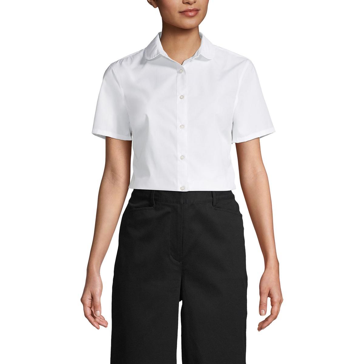 Womens Lands End School Uniform Peter Pan Collar Broadcloth Shirt Product Image