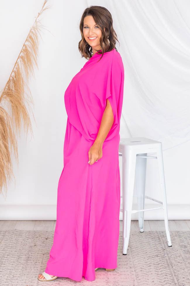 Found My Forever Pink One Shoulder Maxi Dress FINAL SALE Product Image