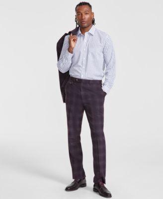 Men's Classic-Fit Plaid Suit Pants Product Image