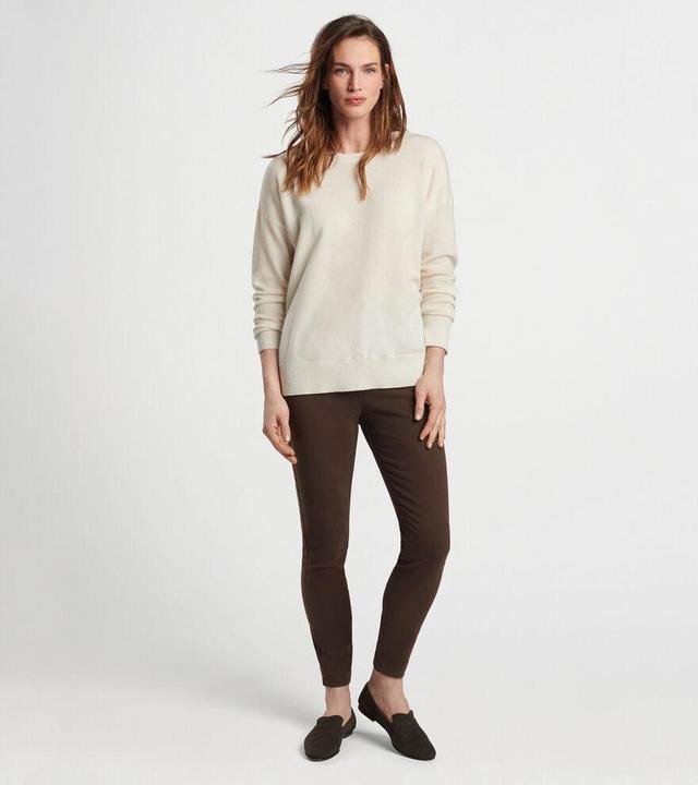 Peter Millar Womens Artisan Crafted Cashmere Crewneck Sweater | Color: Ivory | Size: S Product Image