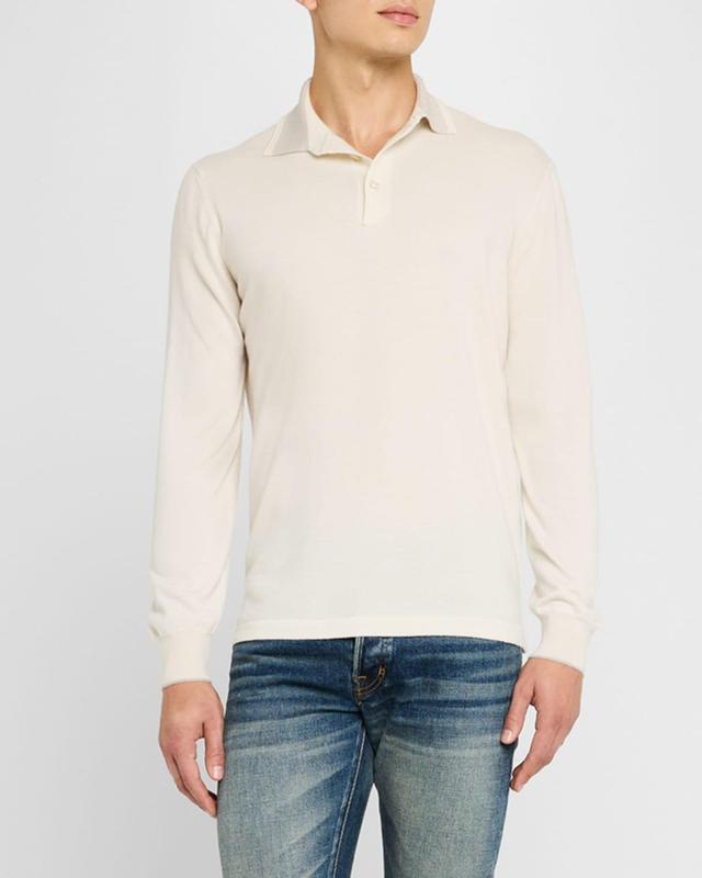 Mens Cashmere Polo Sweater Product Image