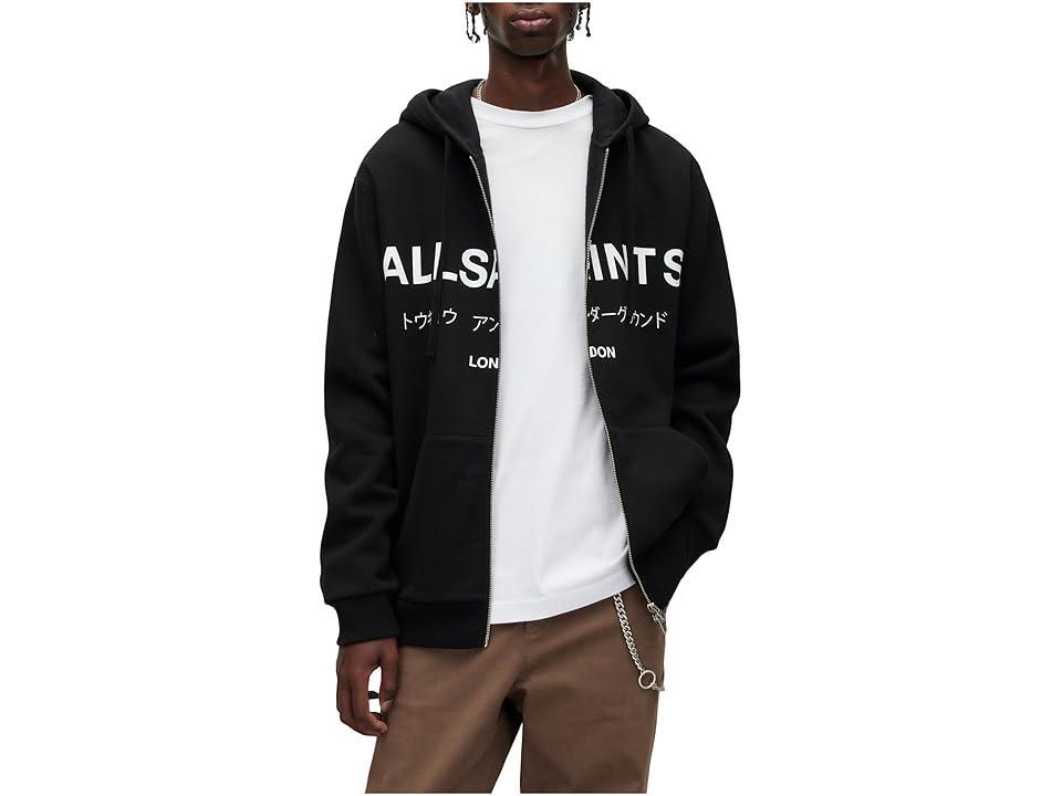 AllSaints Underground Zip Hoodie (Jet ) Men's Clothing Product Image