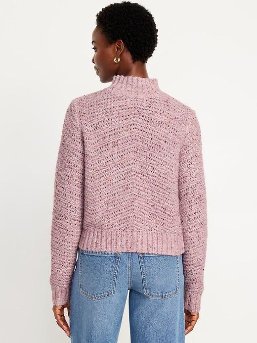 Mock-Neck Crop Sweater Product Image