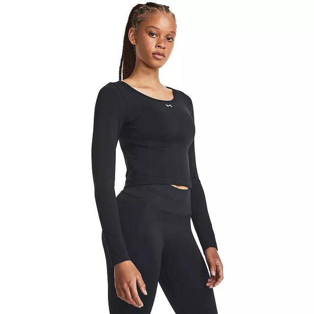 Womens Under Armour Seamless Long Sleeve Training Tee Black Product Image