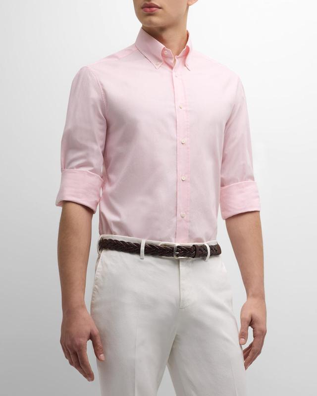 Mens Solid Cotton Sport Shirt Product Image