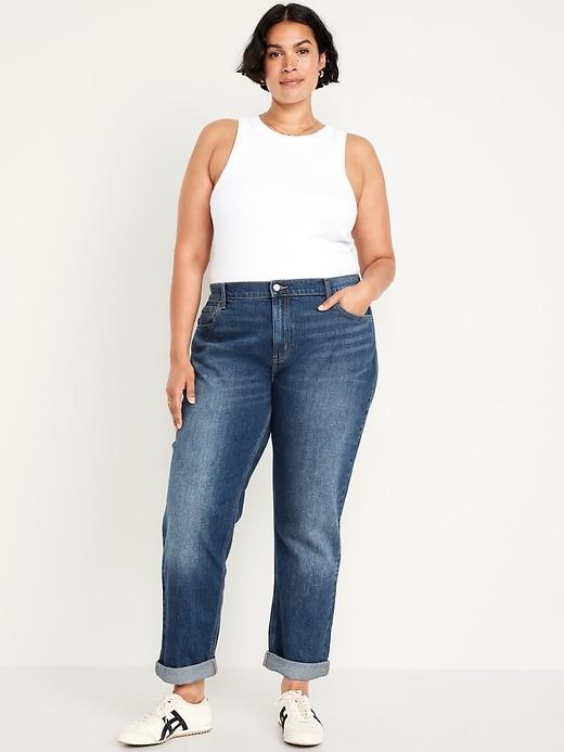 Mid-Rise Wow Boyfriend Straight Jeans Product Image