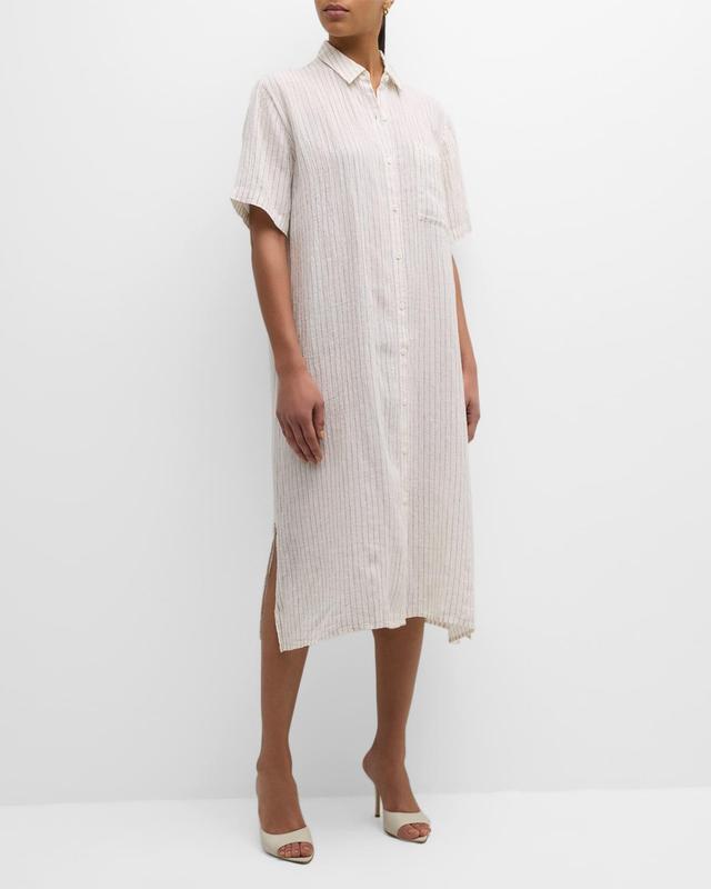 Eileen Fisher Classic Collar Shirt Dress (Ocean) Women's Dress Product Image