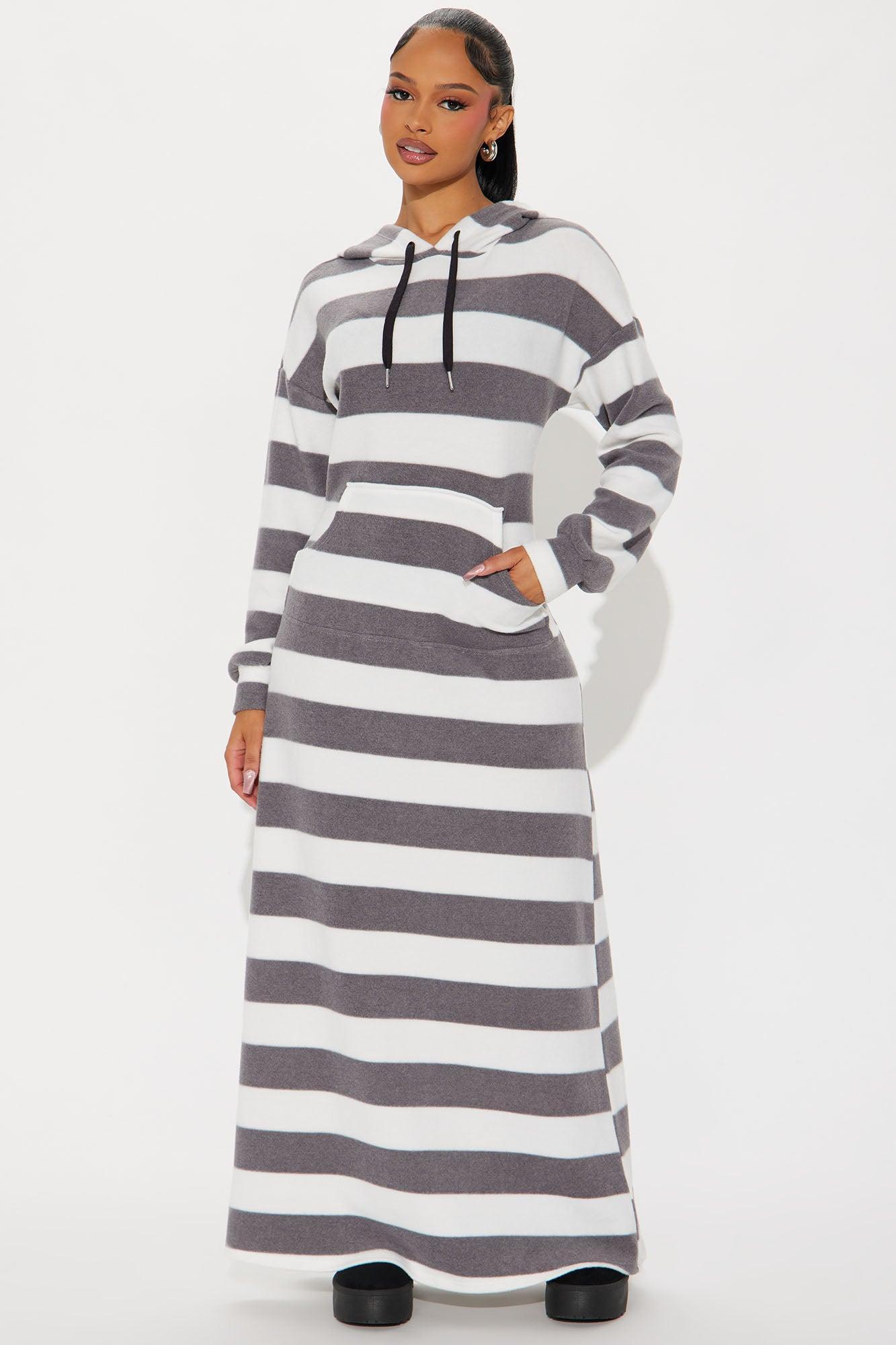 Sabrina Striped Maxi Dress - Heather Grey product image