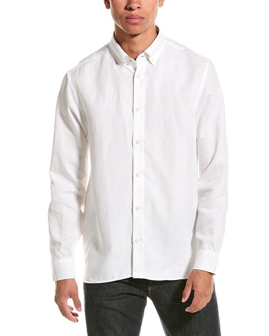 Jorviss Cotton Solid Slim Fit Button Down Shirt In White Product Image