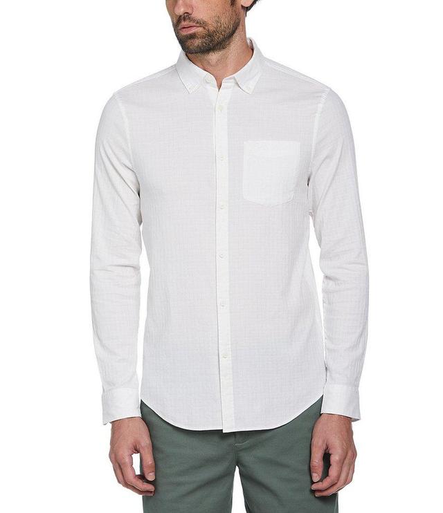 Original Penguin Stretch Textured Dobby Gingham Long Sleeve Woven Shirt Product Image