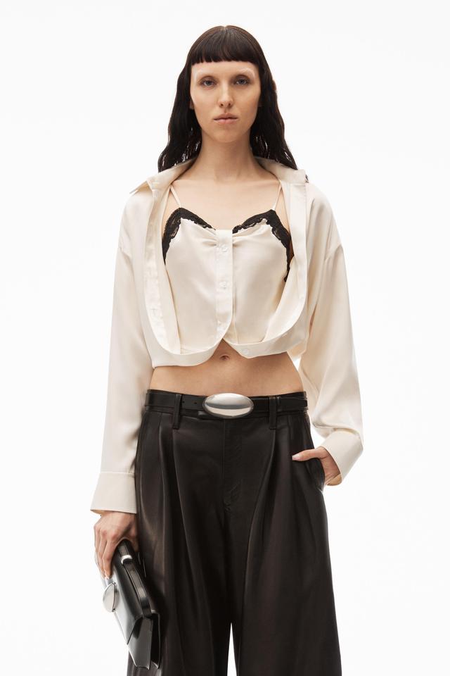 Layered Button Down In Silk Charmeuse Product Image