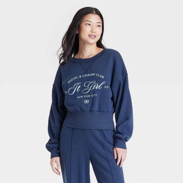 Womens It Girl Graphic Sweatshirt - Blue Product Image