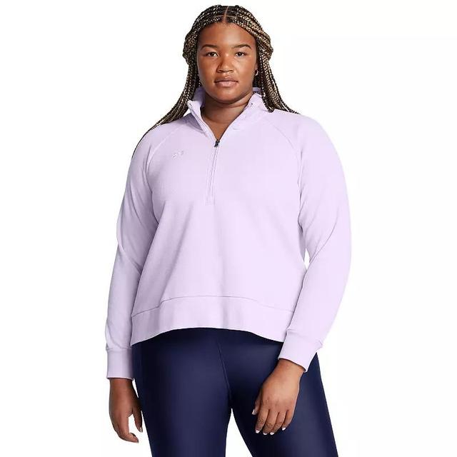 Plus Size Under Armour Rival Fleece Textured Half-Zip Top, Womens Product Image