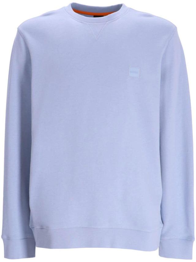 Logo-patch Cotton Sweatshirt In Blue Product Image