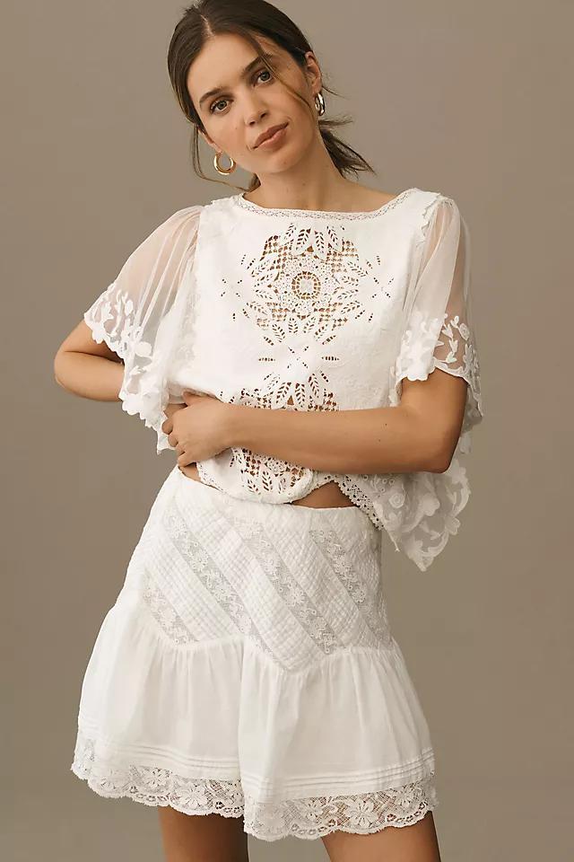 By Anthropologie Boxy Lace Blouse Product Image