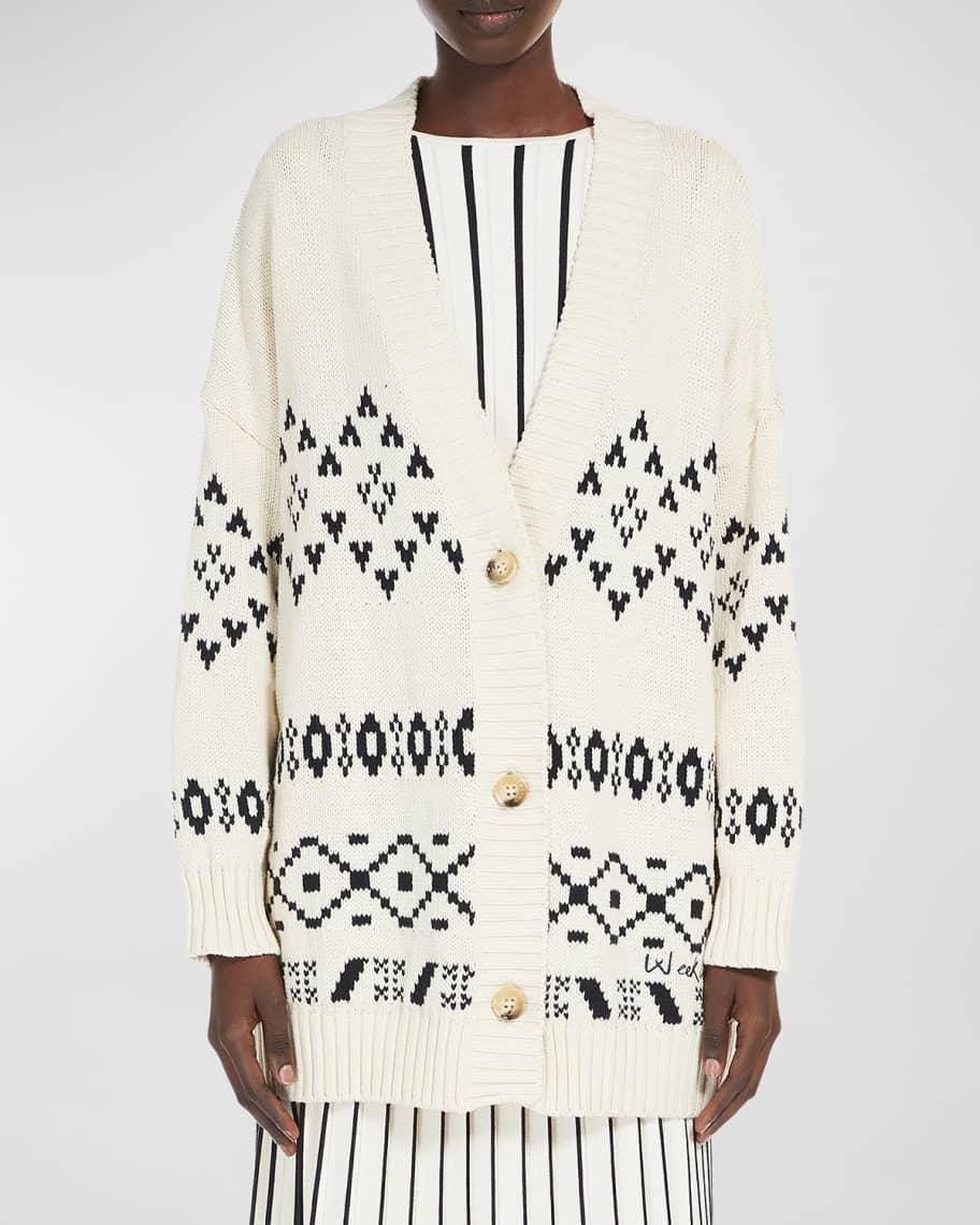 Acacia Oversized Intarsia Knit Cardigan Product Image