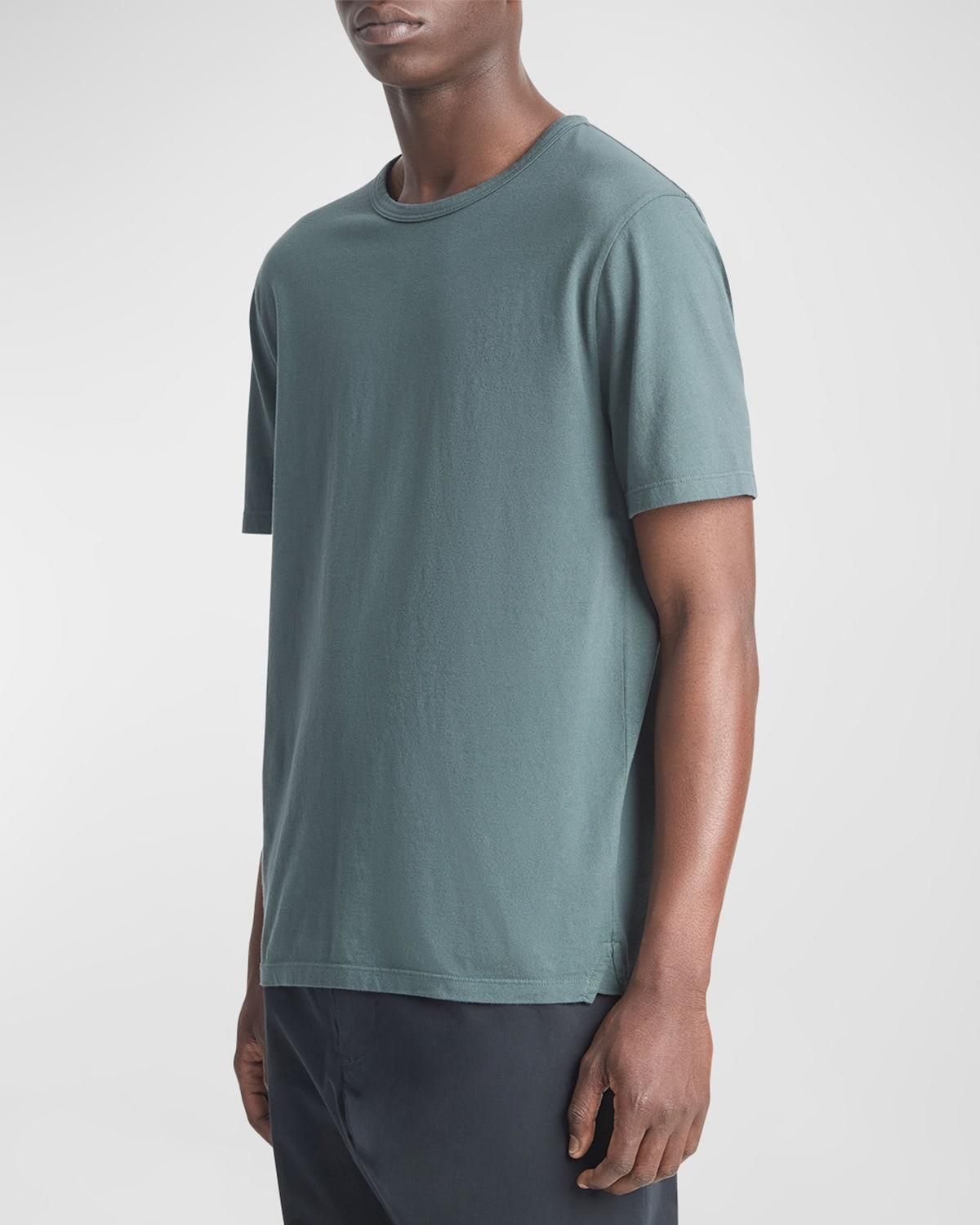 Vince Men's Garment-Dyed Crewneck T-Shirt - Size: MEDIUM - WASHED EVERGREEN Product Image