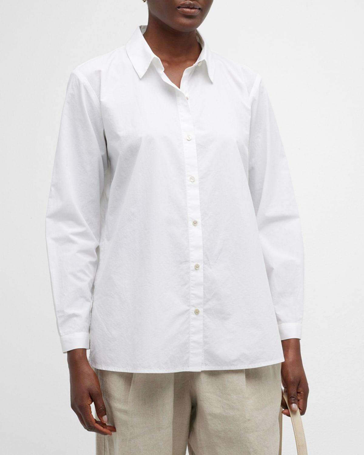 Eileen Fisher Classic Collar Easy Organic Cotton Button-Up Shirt product image