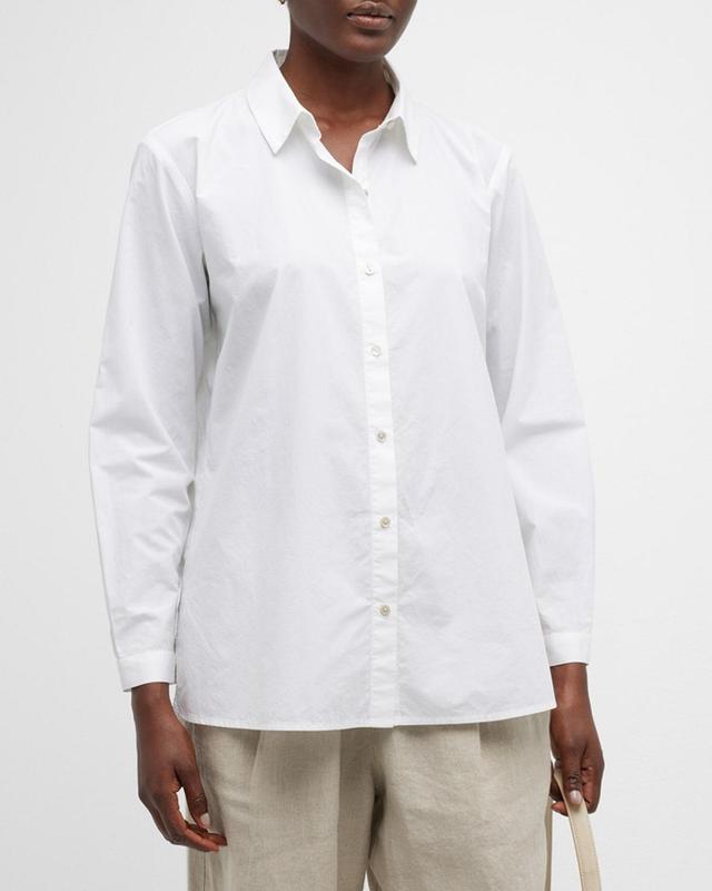 Eileen Fisher Classic Collar Easy Organic Cotton Button-Up Shirt Product Image