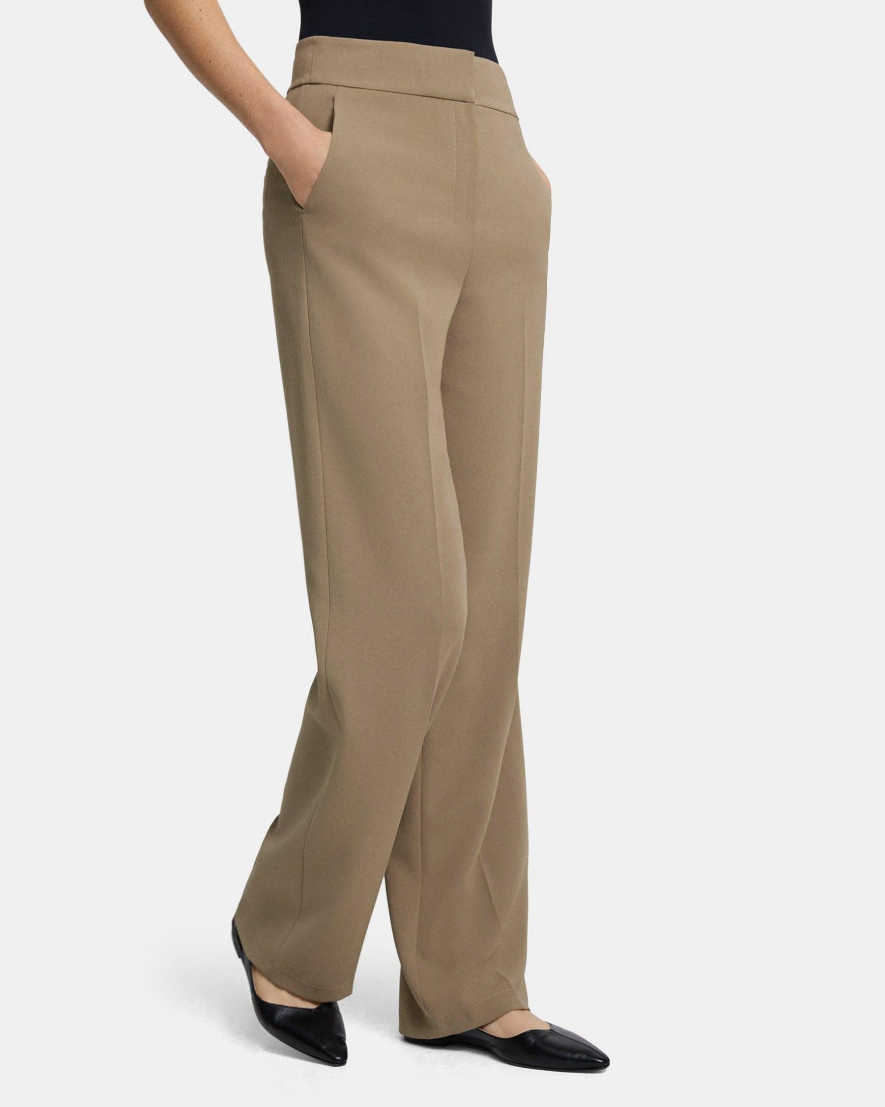 High-Waist Wide-Leg Pant in Crepe Product Image