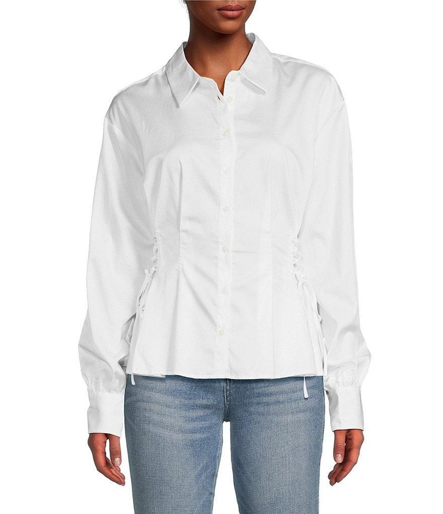 Guess Jackie Lace-Side-Detail Long Sleeve Blouse product image