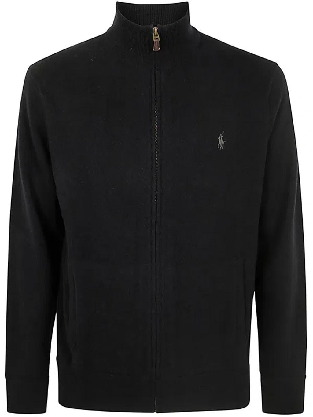 Long Sleeve Full Zipper Sweater Clothing In Black Product Image