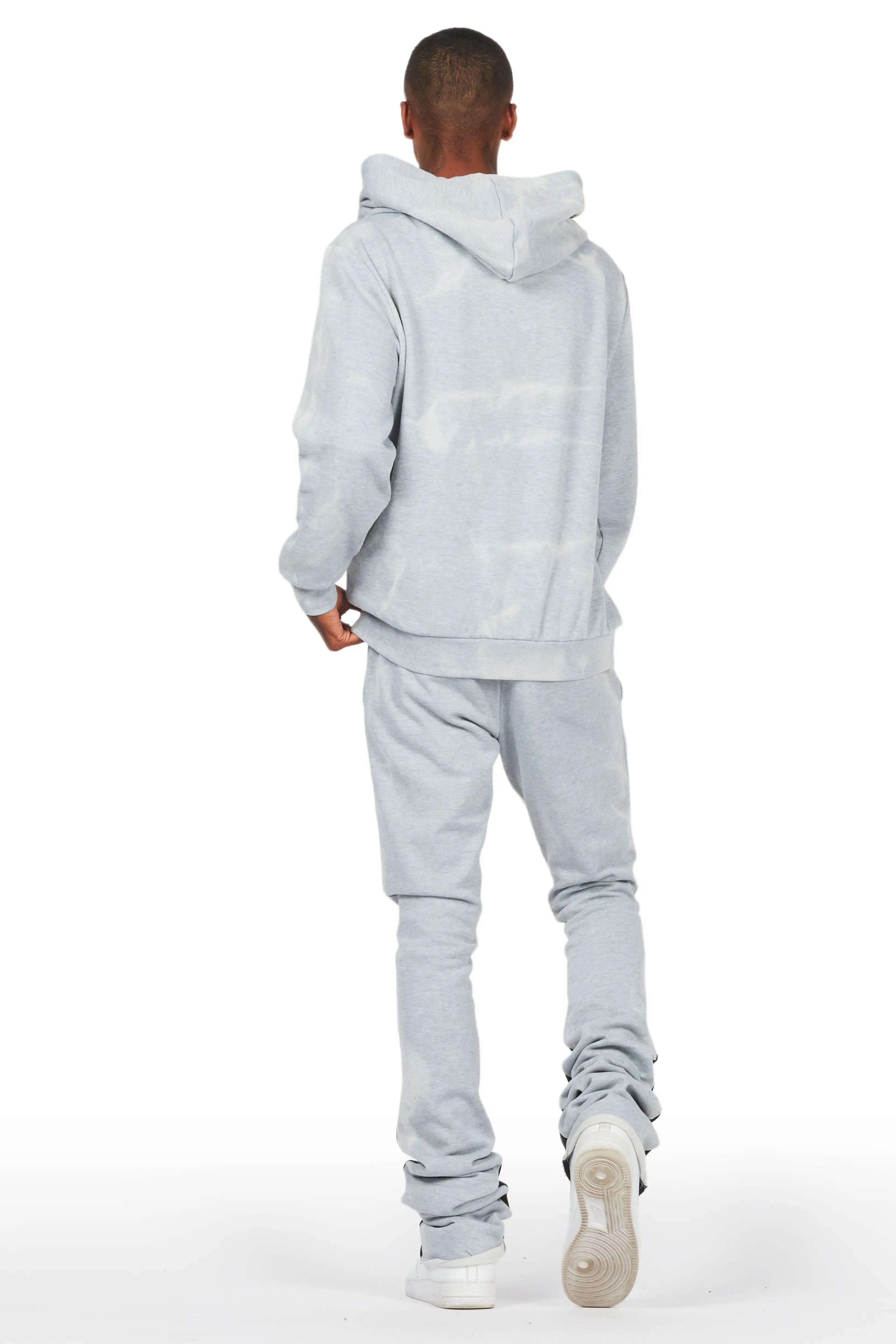 Nelly Heather Grey Hoodie/Super Stacked Flare Pant Set Male Product Image