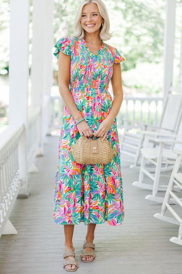 Feels Like Paradise Green Tropical Maxi Dress Female Product Image