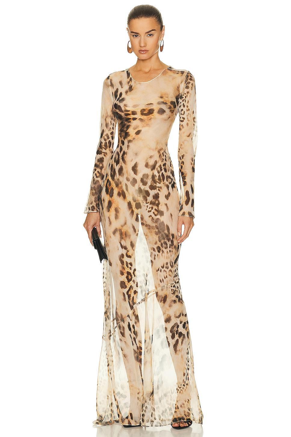 retrofete Vienna Dress in Vintage Cheetah - Beige. Size S (also in L, M, XS). Product Image