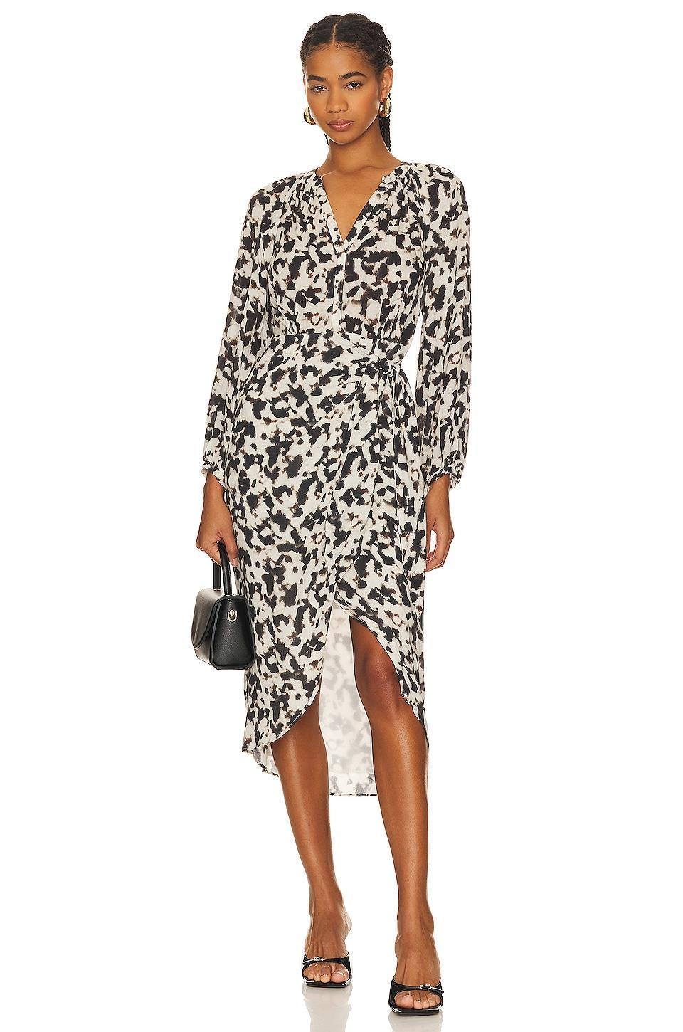 Womens Tyra Tie-Waist Print Midi-Dress Product Image