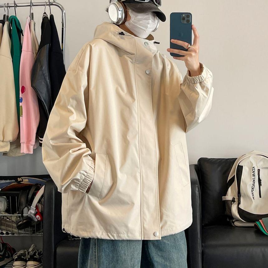 Plain Hooded Zip Jacket Product Image