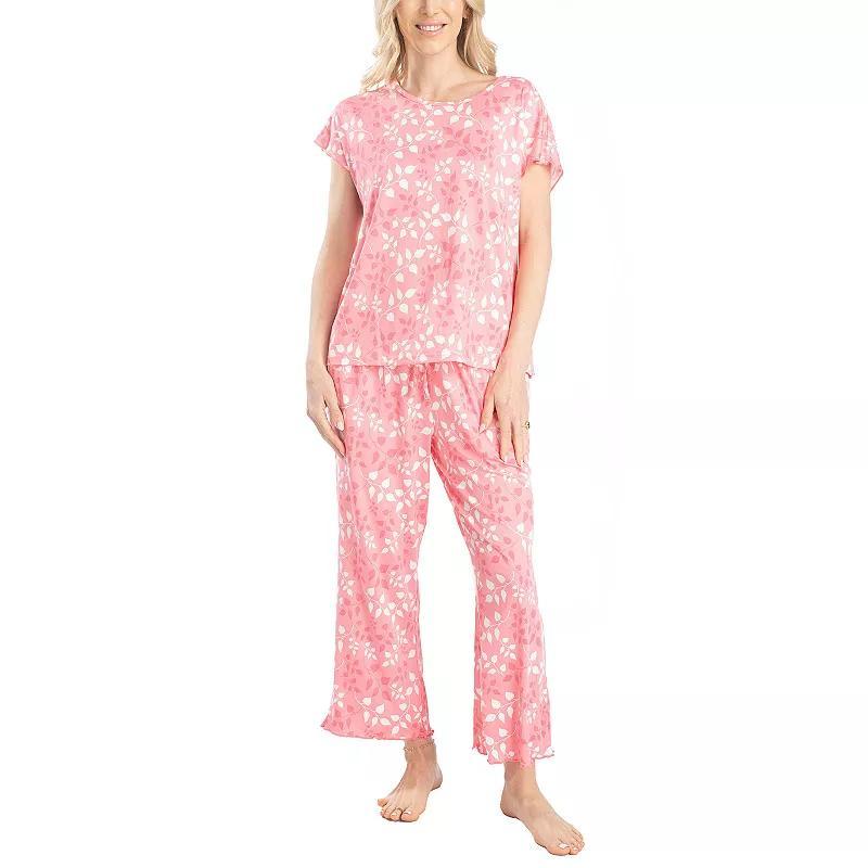 Womens Hanes New Mood Short Sleeve Pajama Shirt & Pajama Pants Set in Regular & Plus Size Product Image