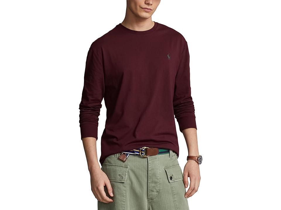 Polo Ralph Lauren Classic Fit Cotton Jersey Tee (Harvard Wine) Men's Clothing Product Image