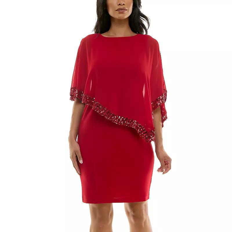 Womens Nina Leonard Popover Chiffon Shift Dress Product Image