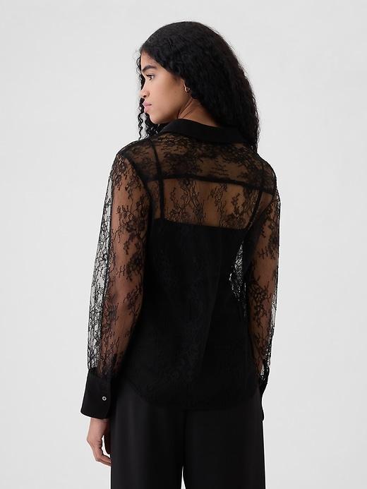 Sheer Lace Classic Shirt Product Image