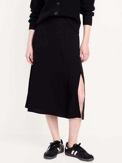 Smocked-Waist Midi Skirt Product Image