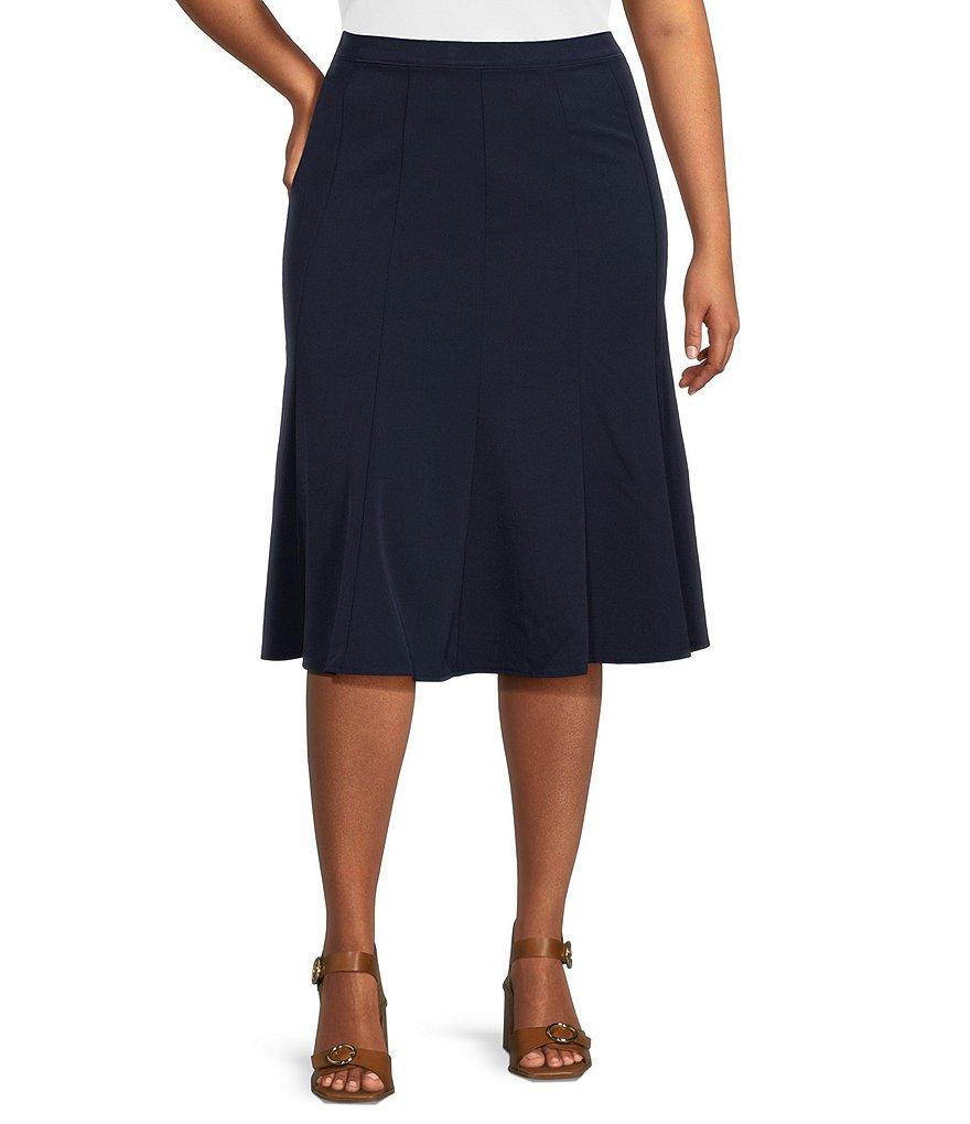 Allison Daley Plus Size City Stretch Gored Panel Skirt Product Image