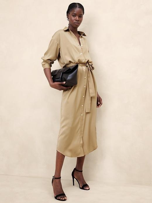 Tie-Waist Maxi Shirtdress Product Image