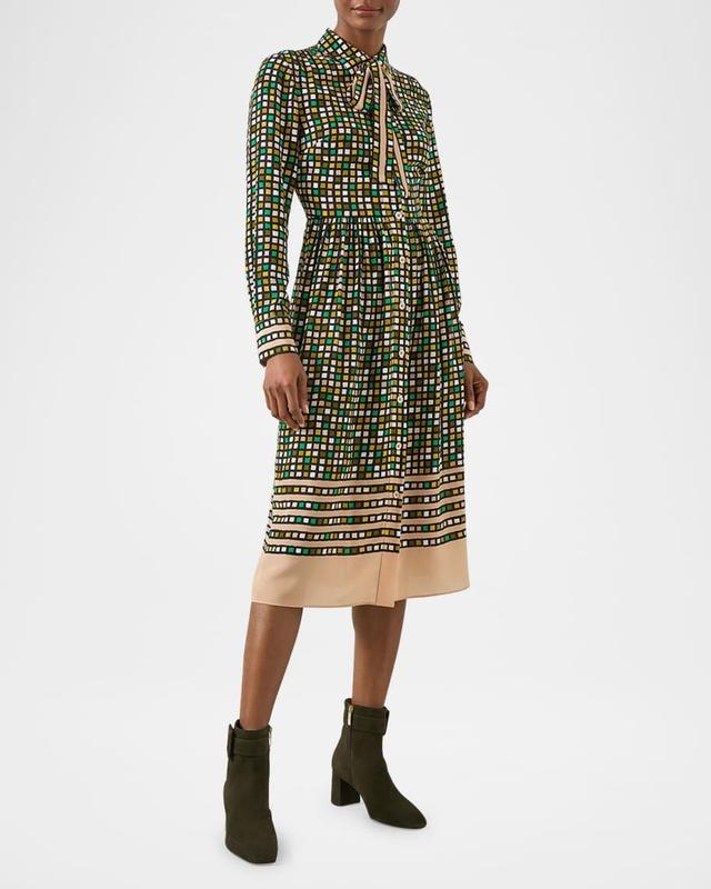 Ethel Geometric-Print Midi Shirtdress Product Image