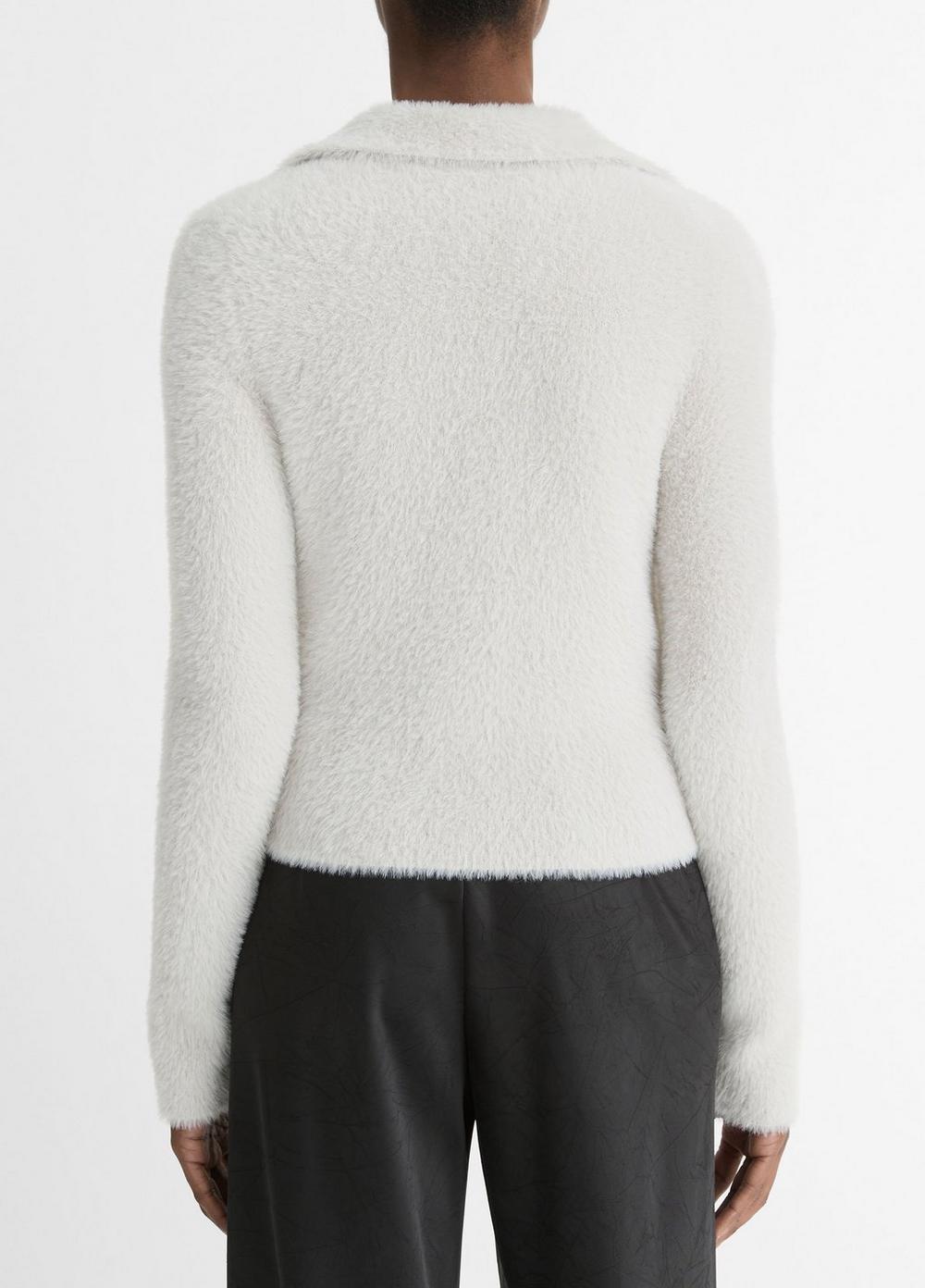 Womens Eyelash Polo Sweater, Light Birch Stone, Size L Vince Product Image