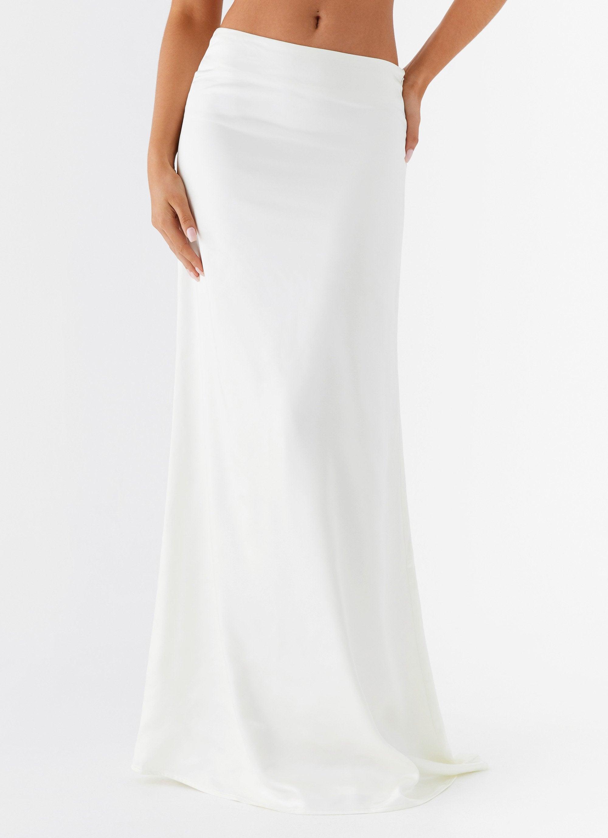 Morgan Low Rise Maxi Skirt - Ivory Product Image