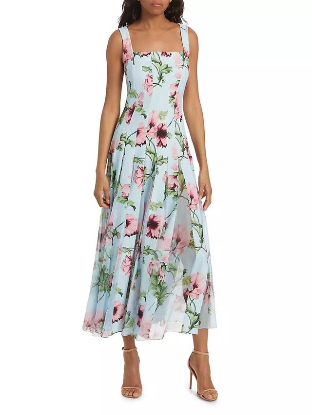 Cady Poppies Godet Maxi Dress Product Image