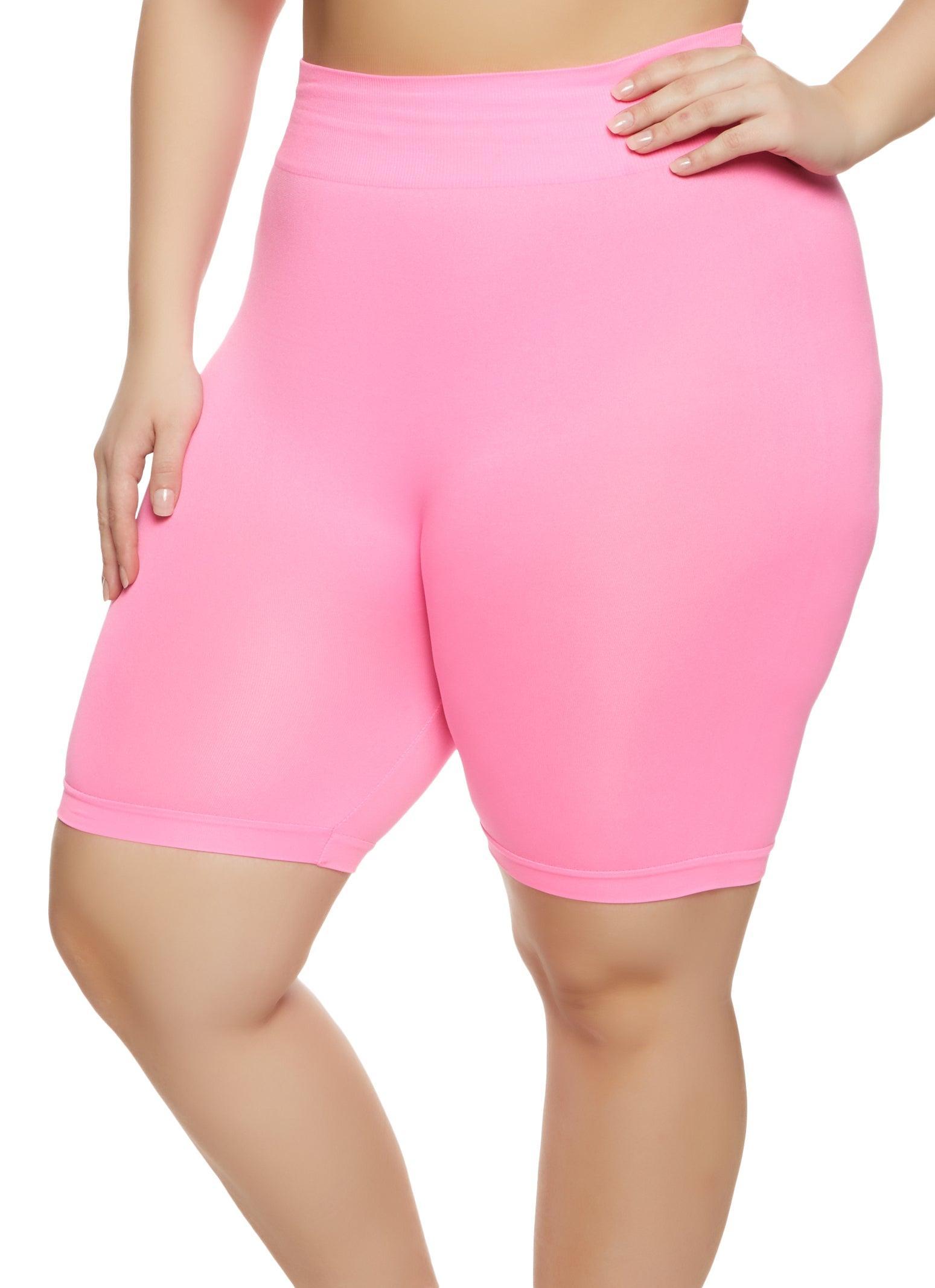 Womens Plus Size High Waist Seamless Bike Shorts Product Image